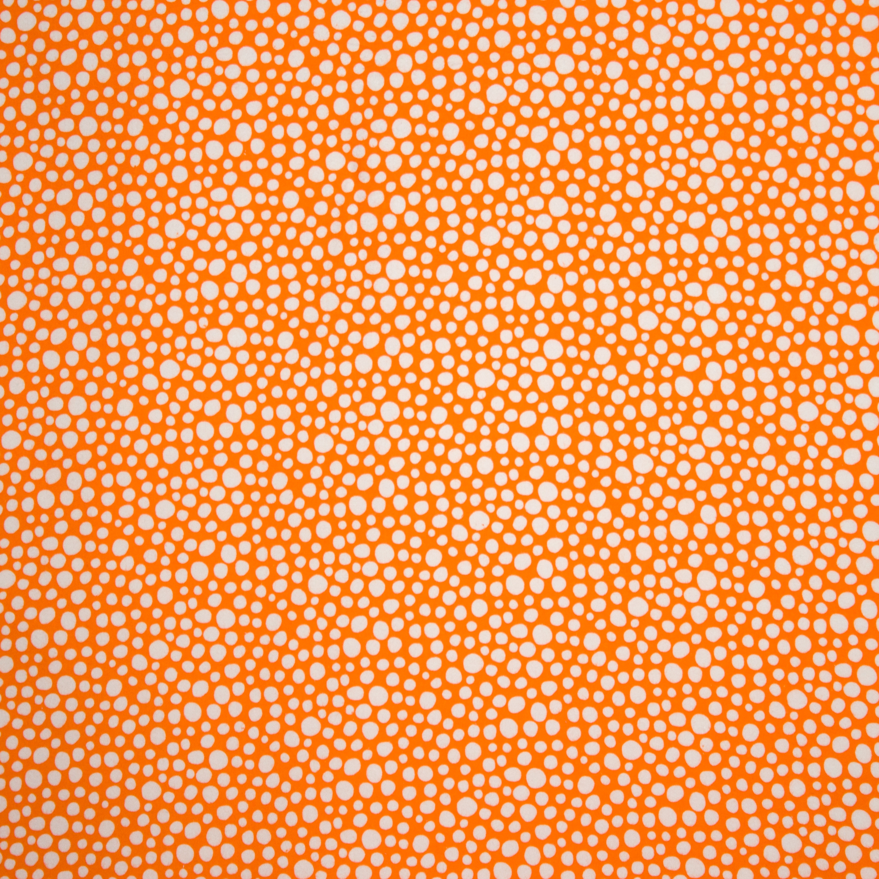 Flanel oranje met witte stippen